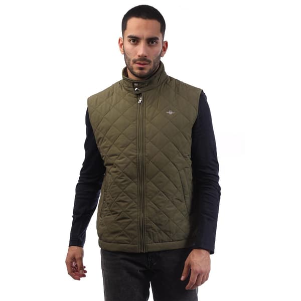 Gant Herr Quilted Gilet S Grön Green S