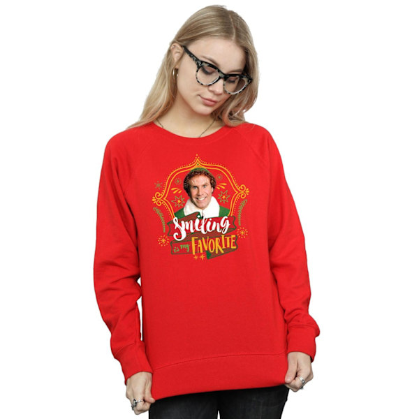 Elf Dam/Damer Buddy Leende Sweatshirt M Röd Red M