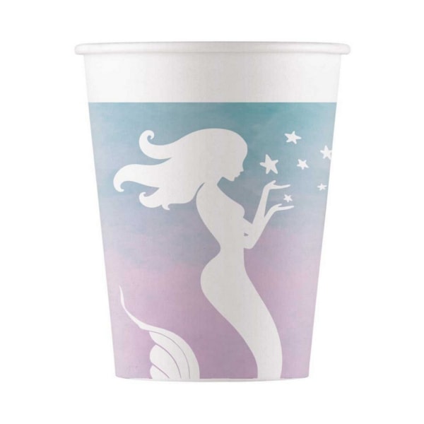 Procos Paper Mermaid Disposable Cup (Pack om 8) One Size Vit/ White/Blue/Purple One Size
