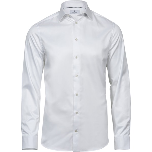 Tee Jays Herr Luxury Slim Fit Långärmad Oxford Skjorta XXL Vit White XXL