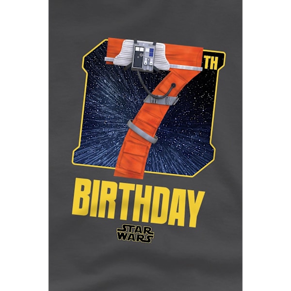 Star Wars Barn/Kids X-Wing Fighter Rymd 7-årsdag T-shirt Charcoal 3-4 Years