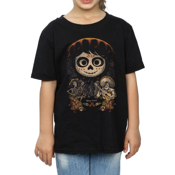 Disney Girls Coco Miguel Face Poster Bomull T-shirt 5-6 år B Black 5-6 Years