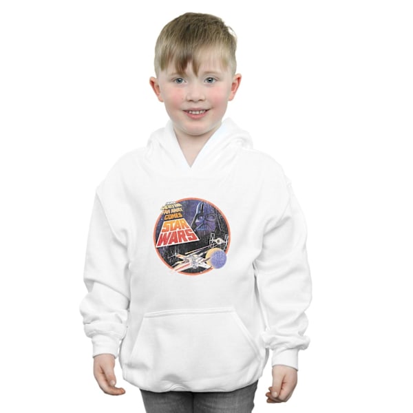 Star Wars Boys From A Galaxy Far Far Away Hoodie 7-8 År Vit White 7-8 Years