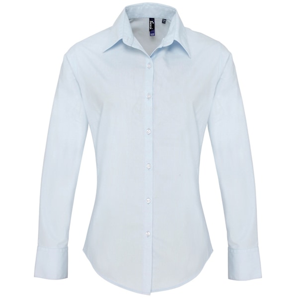 Premier Dam/Kvinnors Supreme Poplin Långärmad Formell Skjorta Light Blue 16 UK