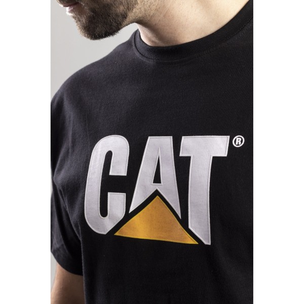 Caterpillar Mänsvarumärke Logotyp T-shirt Liten Svart Black Small
