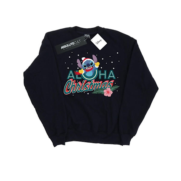 Disney Mens Lilo And Stitch Aloha Christmas Sweatshirt 3XL Marinblå Navy Blue 3XL