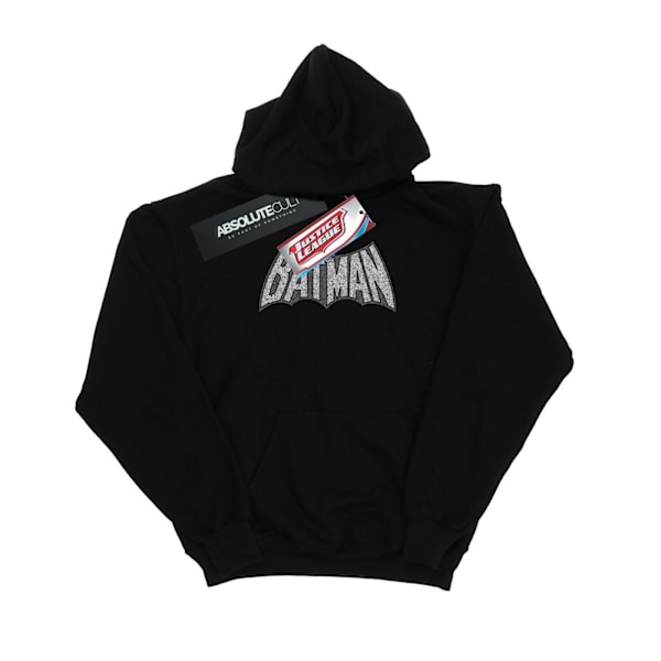 DC Comics Dam/Kvinnor Batman Retro Crackle Logo Hoodie L Svart Black L