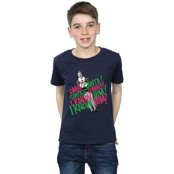 Elf Boys Santa´s Coming T-Shirt 12-13 år Marinblå Navy Blue 12-13 Years