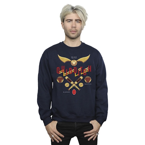 Harry Potter Quidditch Golden Snitch Sweatshirt för män L Marinblå Navy Blue L