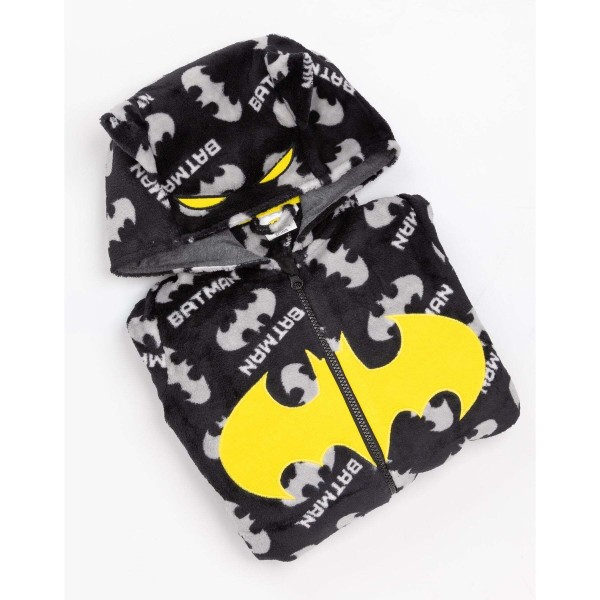 Batman Boys Fluffy All-In-One Nightwear 11-12 år Svart/Grå/ Black/Grey/Yellow 11-12 Years