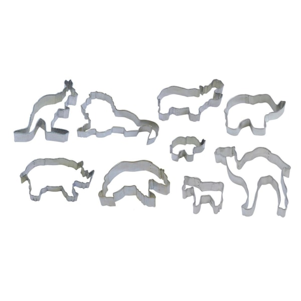 Anniversary House Zoo Animals Cookie Cutter Set i förtent stål Silver One Size