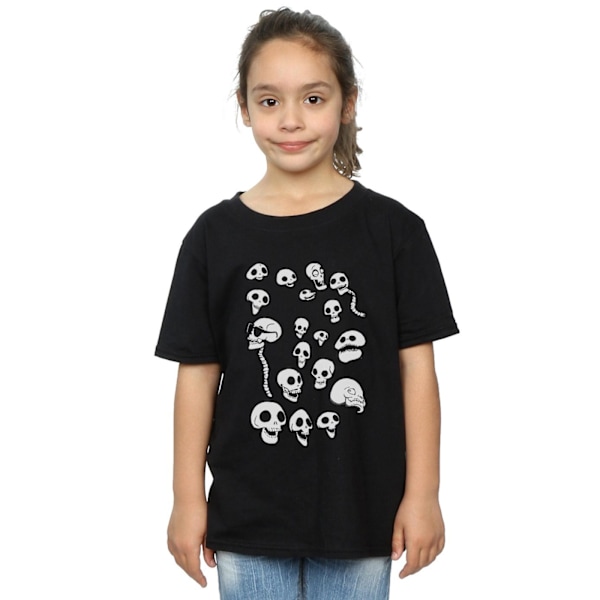 Corpse Bride Girls Afterlife Skulls Bomull T-shirt 7-8 år Svart Black 7-8 Years