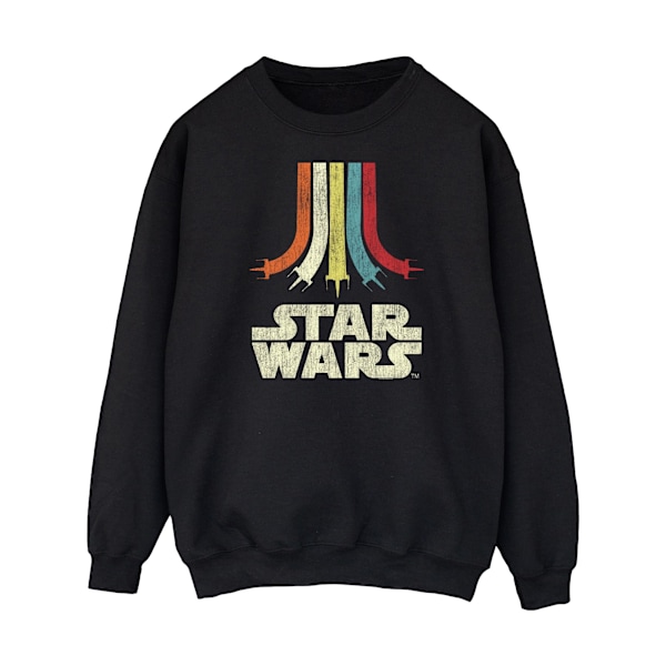 Star Wars Dam/Kvinnor Retro Regnbåge Sweatshirt XL Svart Black XL