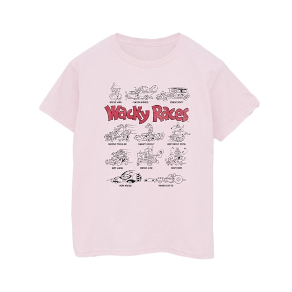 Wacky Races Dam/Damer Biluppställning Bomull Boyfriend T-shirt L Baby Pink L