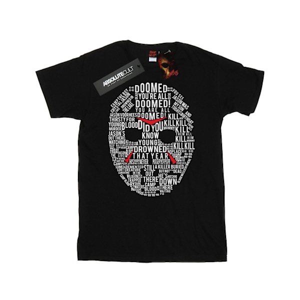 Fredag den 13:e Jason Text Mask T-shirt 3XL Svart Black 3XL