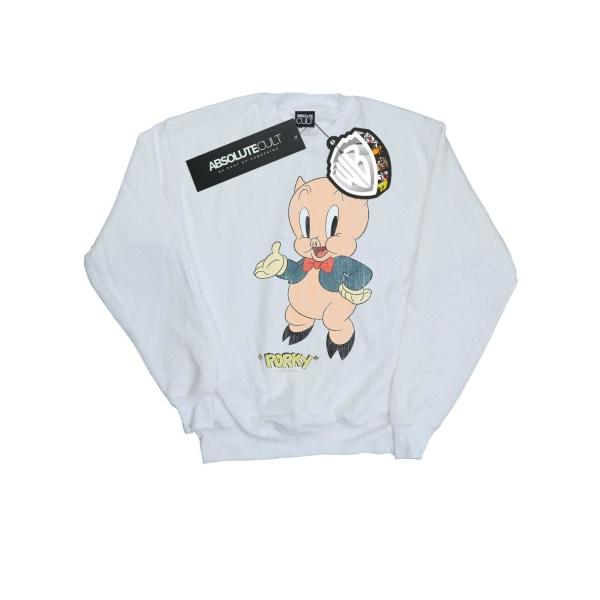 Looney Tunes Dam/Damer Porky Pig Distressed Sweatshirt S Vit White S