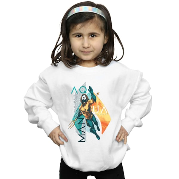 DC Comics Girls Aquaman Tropical Icon Sweatshirt 9-11 år Vit White 9-11 Years