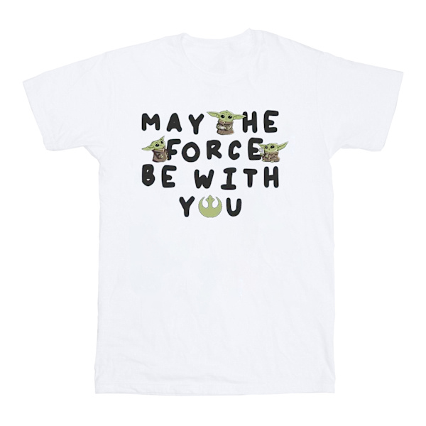 Star Wars The Mandalorian Grogu May The Force Be With You - T-shirt för män White 4XL