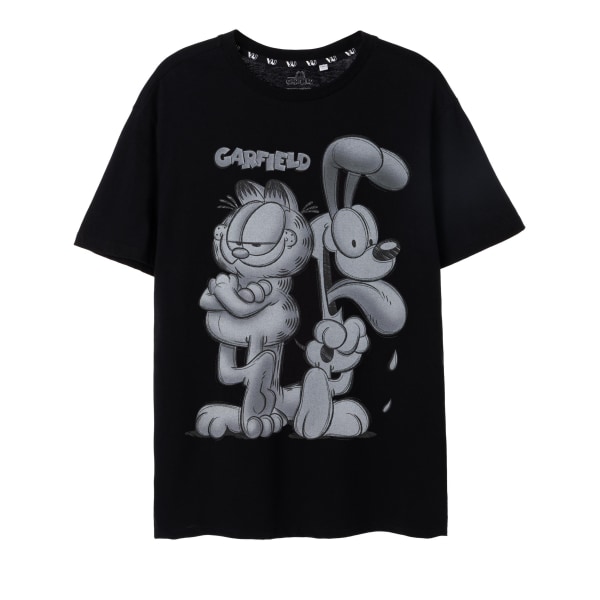 Garfield Mens Gråskala Kortärmad T-shirt L Svart Black L