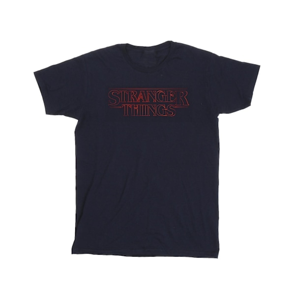 Netflix Stranger Things Glow Logo T-shirt 4XL Marinblå Navy Blue 4XL