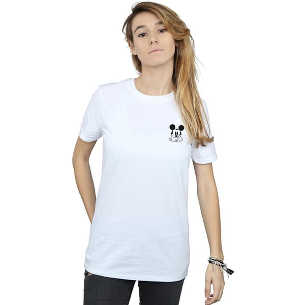 Disney Dam/Dam Mickey Mouse Dont Speak Brösttryck Bomull White S
