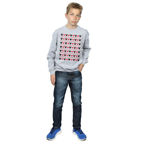 Disney Boys Mickey And Minnie Christmas Hearts Sweatshirt 7-8 år Sports Grey 7-8 Years