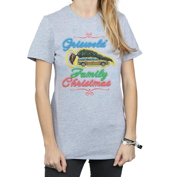 National Lampoon's Christmas Vacation Dam/Damer Griswold Familj Jul Bomull Boyfriend T-Shirt M Sports Grey Sports Grey M