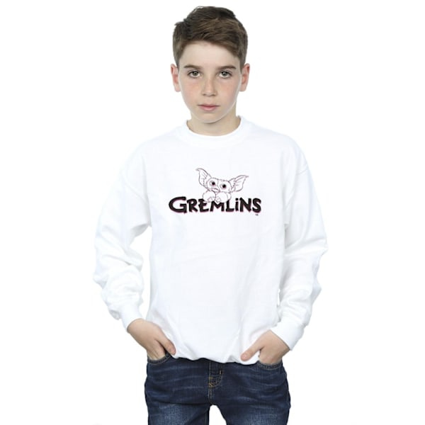 The Gremlins Boys Logo Line Sweatshirt 3-4 år Vit White 3-4 Years