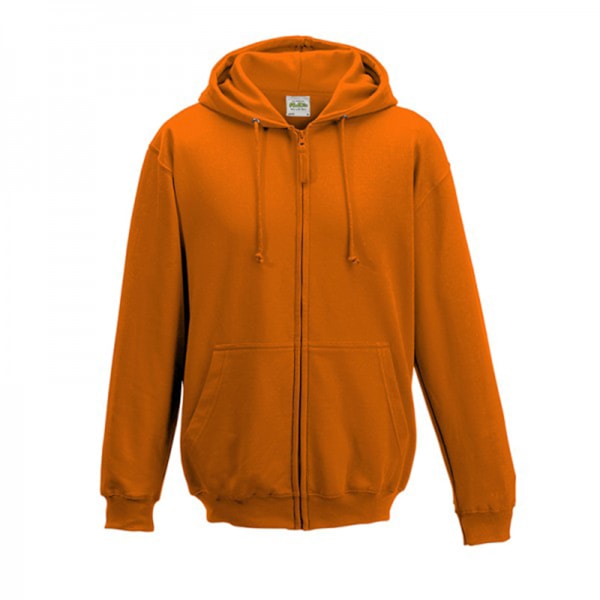 Awdis Plain Mens Hooded Full Zip Hoodie / Zoodie 2XL Orange Cru Orange Crush 2XL