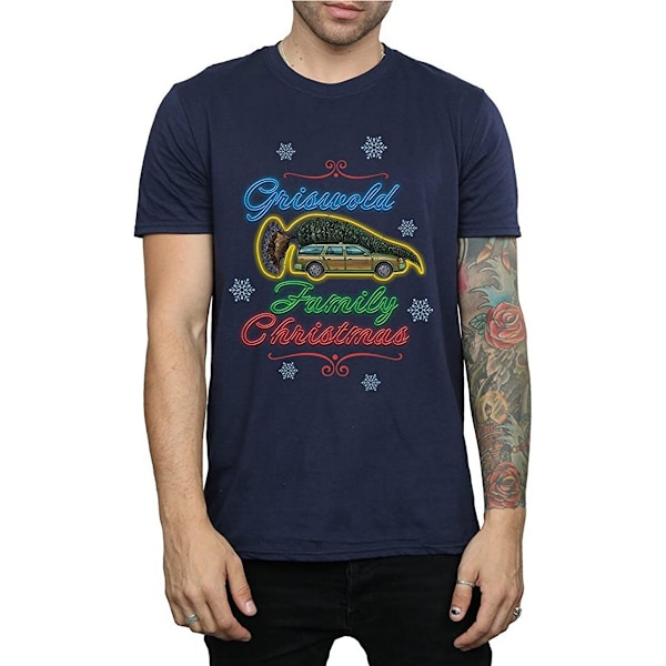 National Lampoon's Christmas Vacation Herr Griswold Familj Bomull T-shirt Navy Blue 3XL