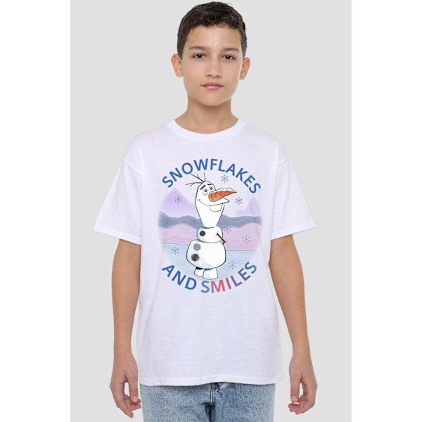 Frozen Barn/Barn Olaf Snöflingor och Leenden T-Shirt 3-4 År White 3-4 Years