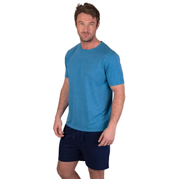 Light And Shade Herrarnas Crew Neck Kort Pyjamas Set M Blå/Marinblå Blue/Navy Blue M