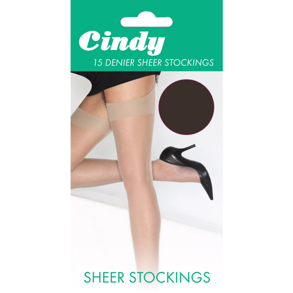 Cindy Dam/Dam 15 Denier Strumpor (1 par) One Size Barely Black One Size (UK Shoe 3-8)