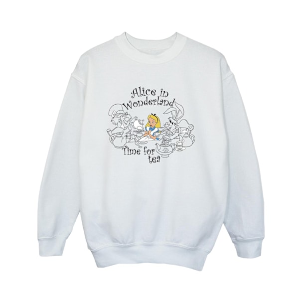 Disney Boys Alice In Wonderland Time For Tea Sweatshirt 7-8 Yea White 7-8 Years