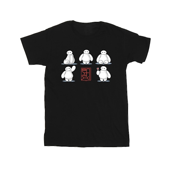 Disney Girls Big Hero 6 Baymax Många Poser Bomull T-shirt 3-4 År Black 3-4 Years