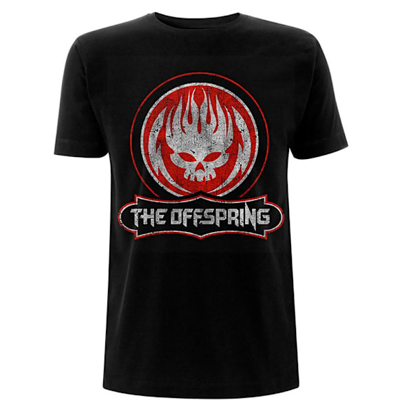 The Offspring Unisex Adult Distressed Skull T-Shirt S Svart Black S