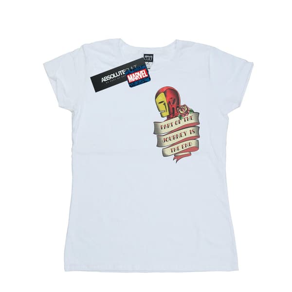 Marvel Dam/Dam Iron Man Tattoo Journey Brösttryck Bomull White M