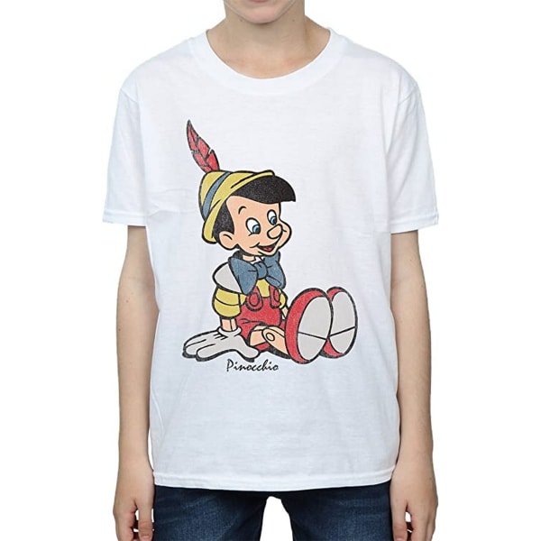 Pinocchio Boys Klassisk T-shirt i bomull 12-13 år Vit White 12-13 Years