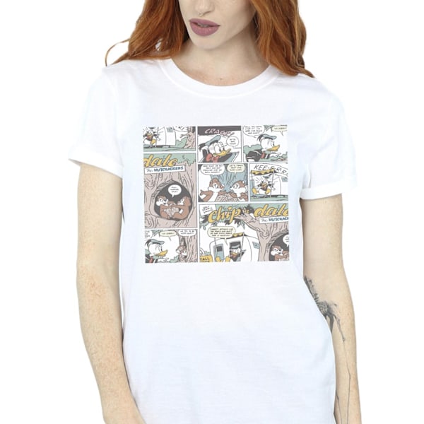 Disney Dam/Damer Chip ´n Dale Comic Bomull Boyfriend T-Shir White 5XL