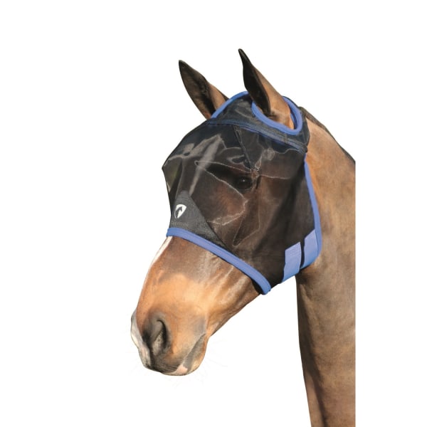 Hy BHB Equestrian Mesh Half Mask Without Ears Full Black/Palace Black/Palace Blue Full