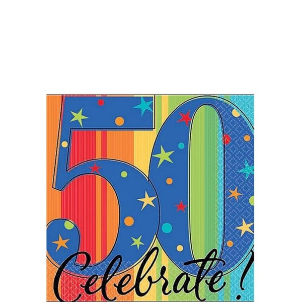 Amscan ett år för att fira 50-årsdagen engångsservetter (Pa Multicoloured One Size