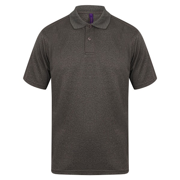Henbury Coolplus® Pikétröja för män M Heather Charcoal Heather Charcoal M