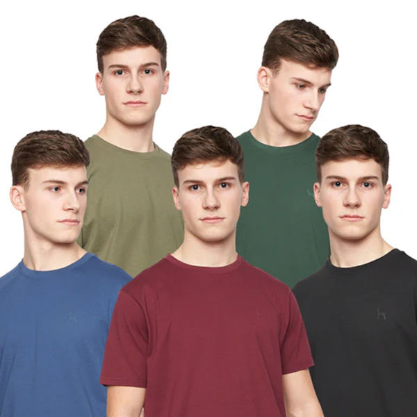 Bewley & Ritch herr Bonucci T-shirt (5-pack) XL grön/svart/ Green/Black/Maroon/Blue/Khaki XL