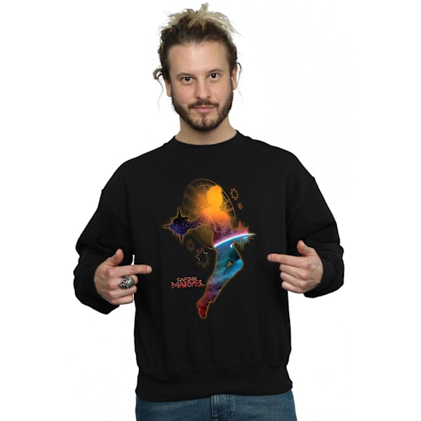 Marvel Herr Captain Marvel Nebula Flight Sweatshirt 3XL Svart Black 3XL