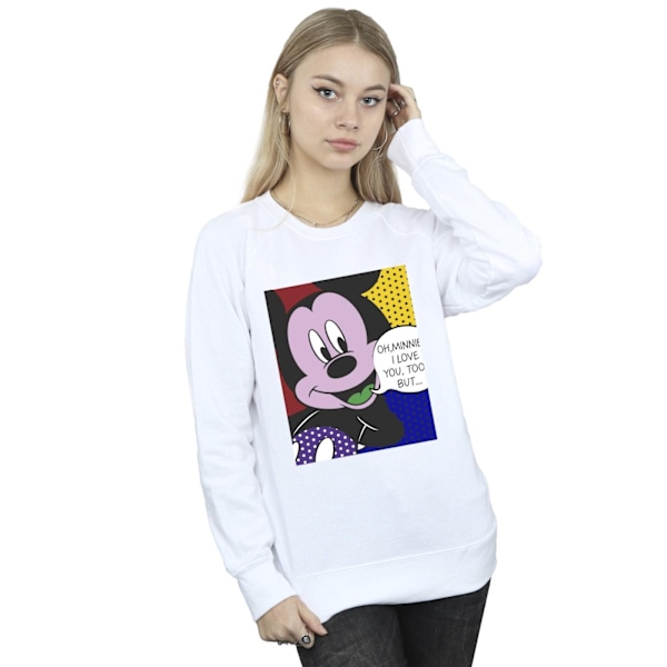 Disney Womens/Ladies Mickey Mouse Oh Minnie Pop Art Sweatshirt White XL