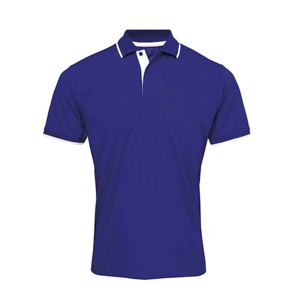 Premier Mens Coolchecker Contrast Pique Polo Shirt 3XL Royal Blå Royal Blue/White 3XL