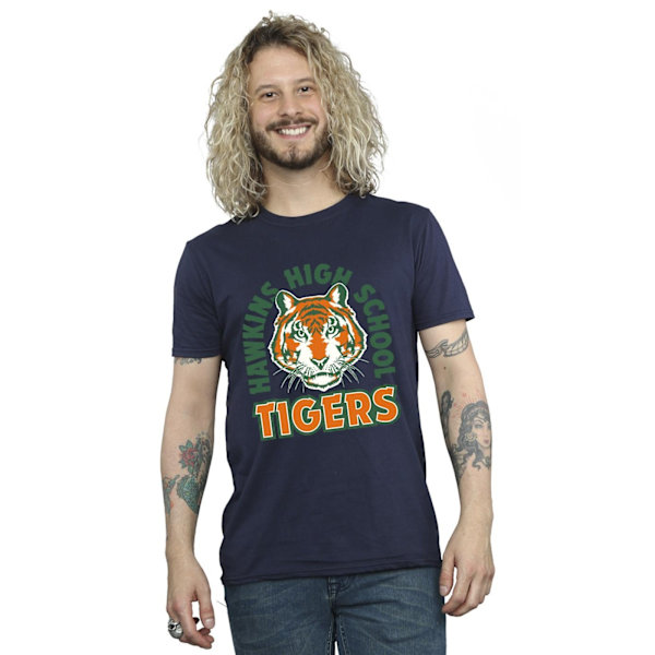 Netflix Stranger Things Hawkins Arch Tiger T-shirt S Marinblå Navy Blue S