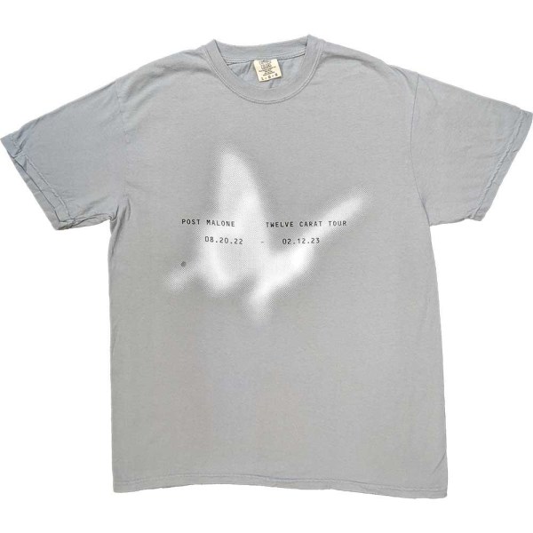 Post Malone Unisex Vuxen tolv karats fjärils T-shirt XXL Gre Grey XXL