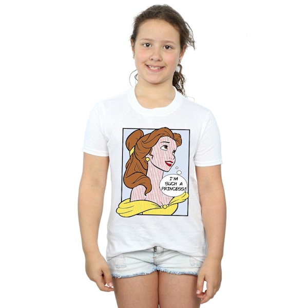 Disney Princess Girls Belle Pop Art Bomull T-shirt 12-13 år White 12-13 Years