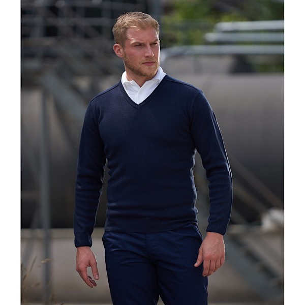 PRO RTX Herr Pro Akryl V-ringad tröja 4XL Marinblå Navy 4XL